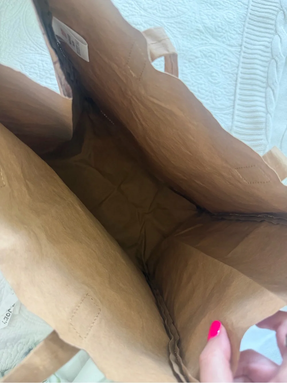 Trader Joe's Brown Tote Bag with Red Logo